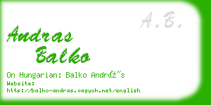andras balko business card